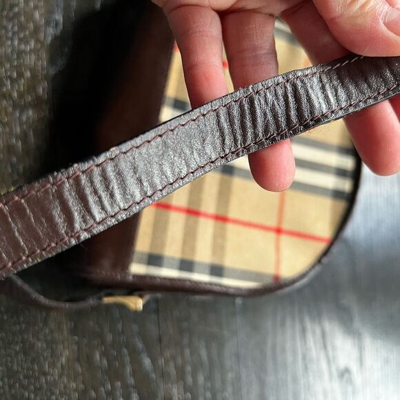 BURBERRY Mini Nova Check Shoulder Bag Canvas/leather Vintage - Picture 5 of 6